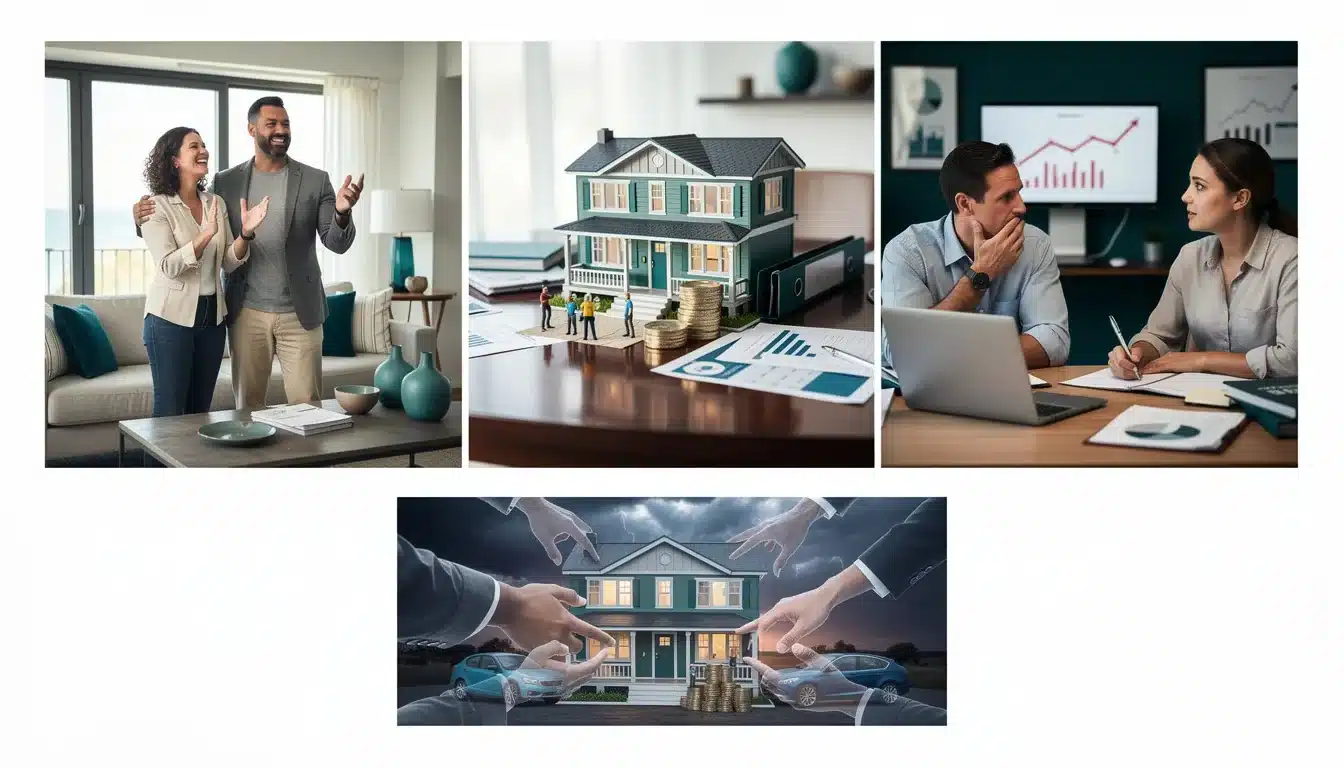 A step-by-step visual process guide demonstrating how financial risks fractional vacation home ownership works