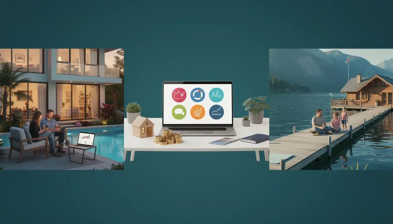 An illustrated diagram showing the key benefits of passive income vacation home investment comparison strategies