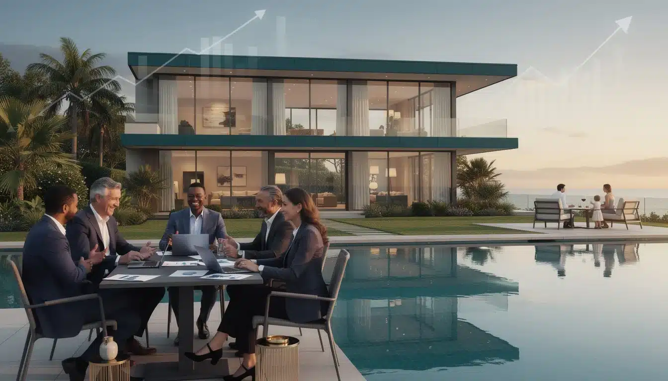 An illustrated diagram showing the key benefits of private equity vacation home case study strategies