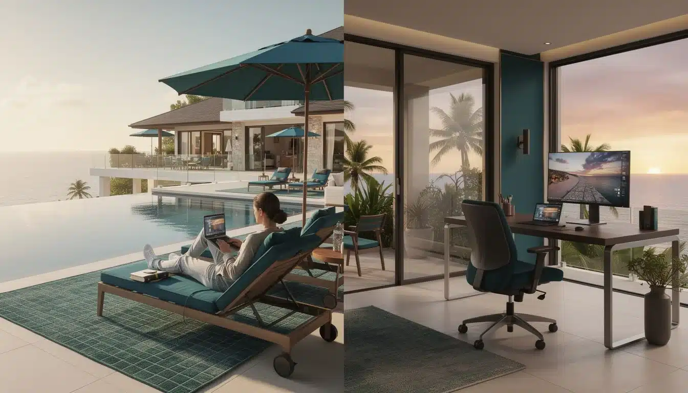 A step-by-step visual process guide demonstrating how remote work influence on luxury vacation homes works