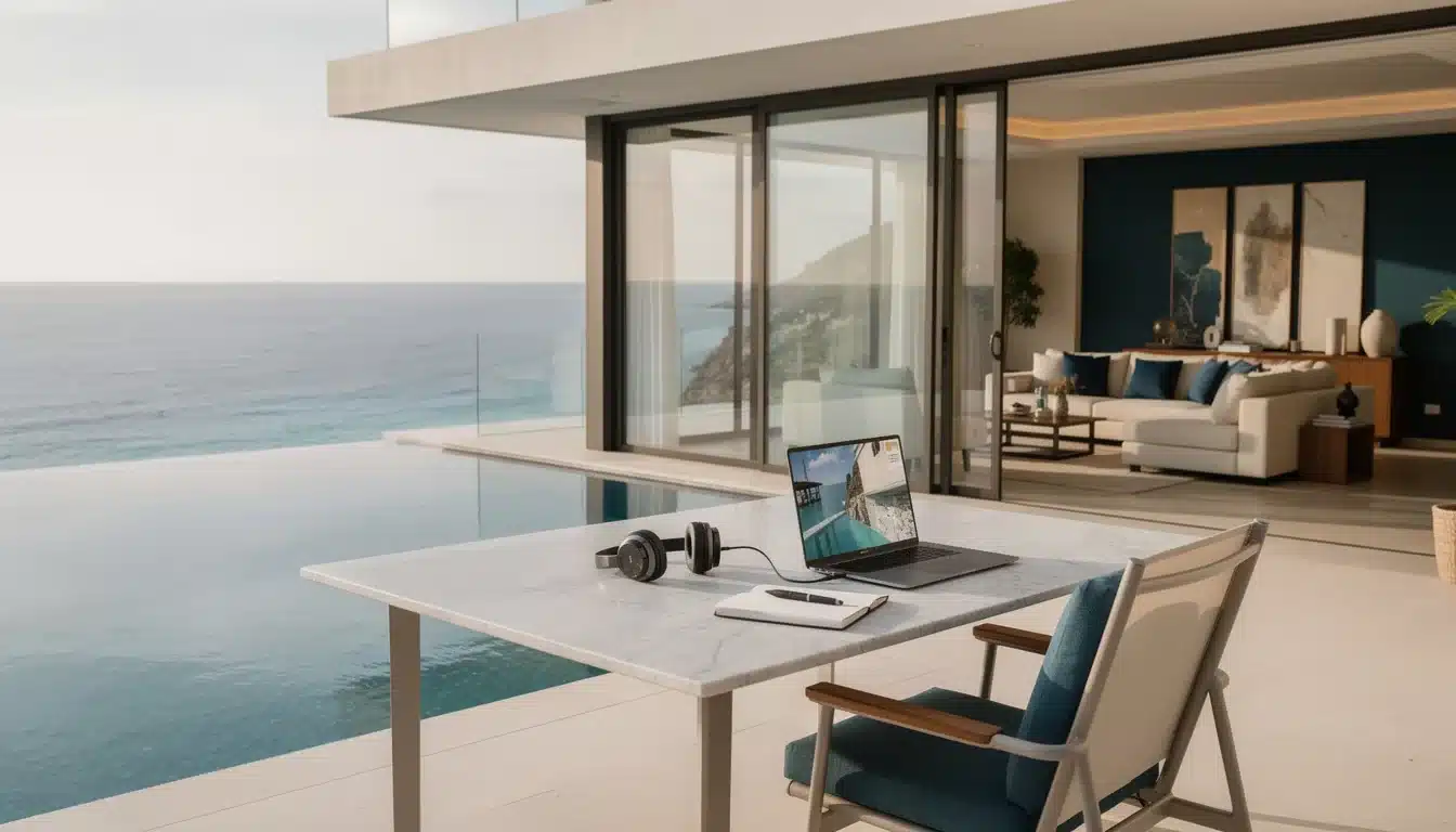 A summary infographic highlighting best practices for remote work influence on luxury vacation homes