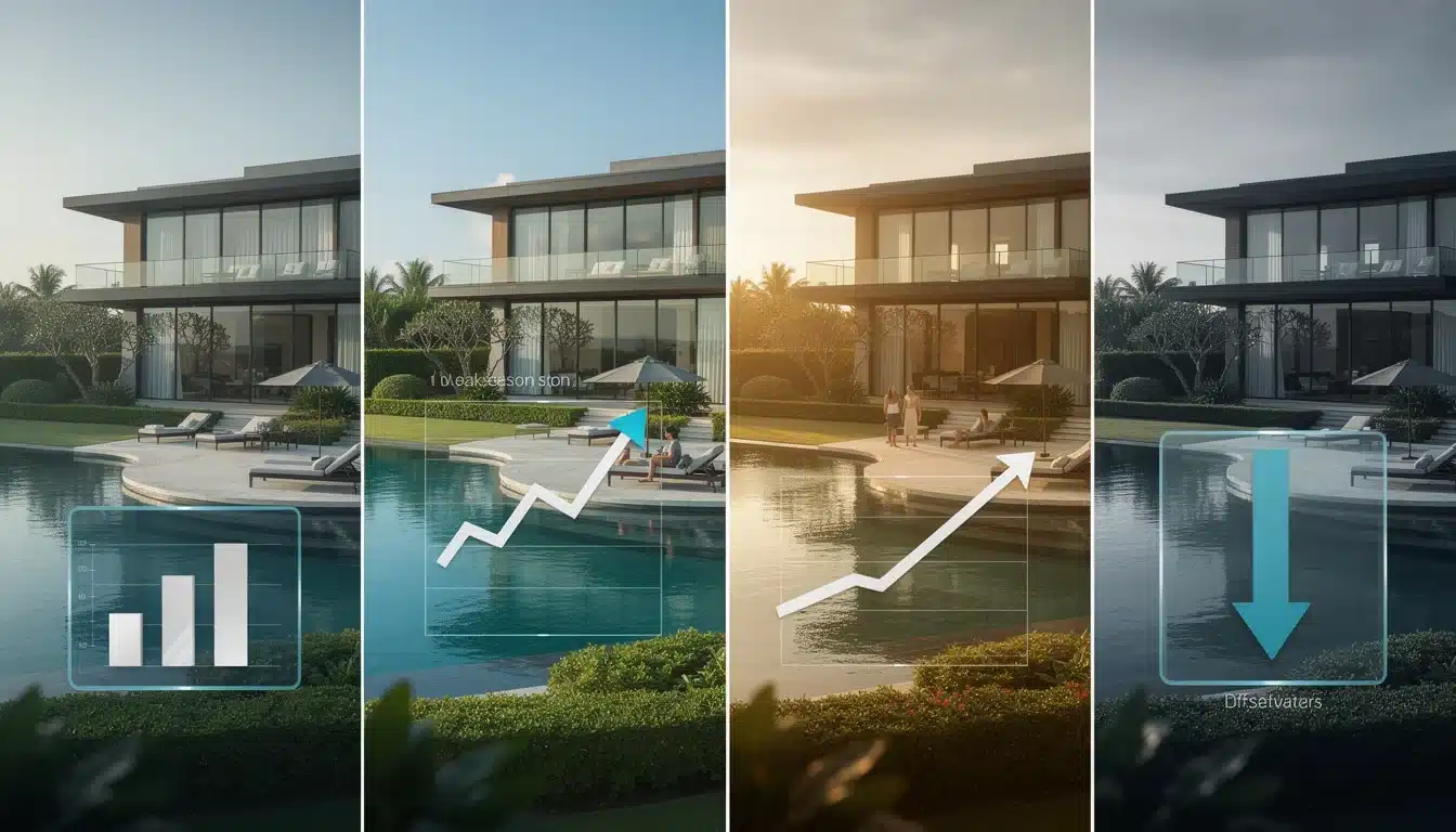 A step-by-step visual process guide demonstrating how seasonal value changes luxury vacation properties works