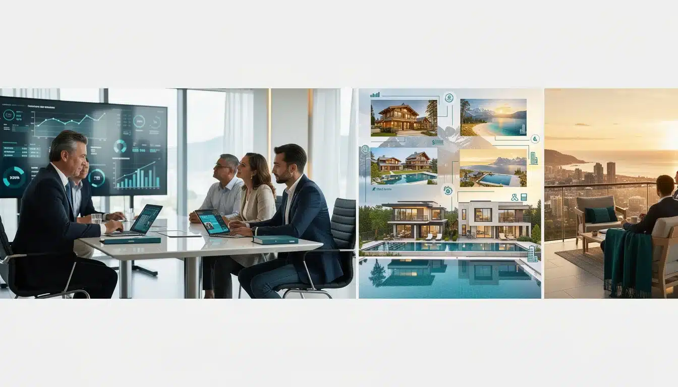 A step-by-step visual process guide demonstrating how wealth management fractional luxury homes integration works