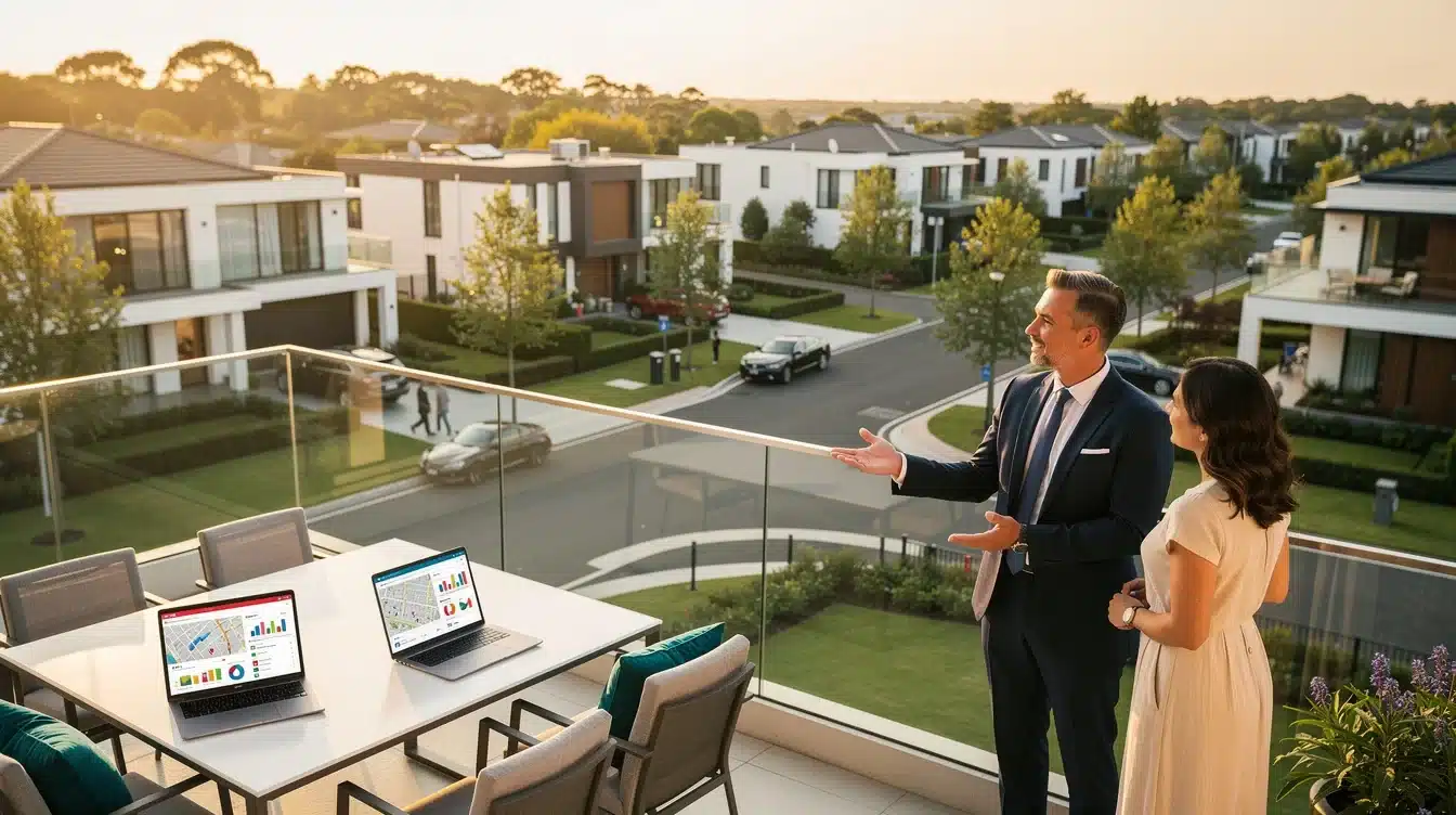 An illustrated diagram showing the key benefits of evaluating neighborhood dynamics luxury homes strategies