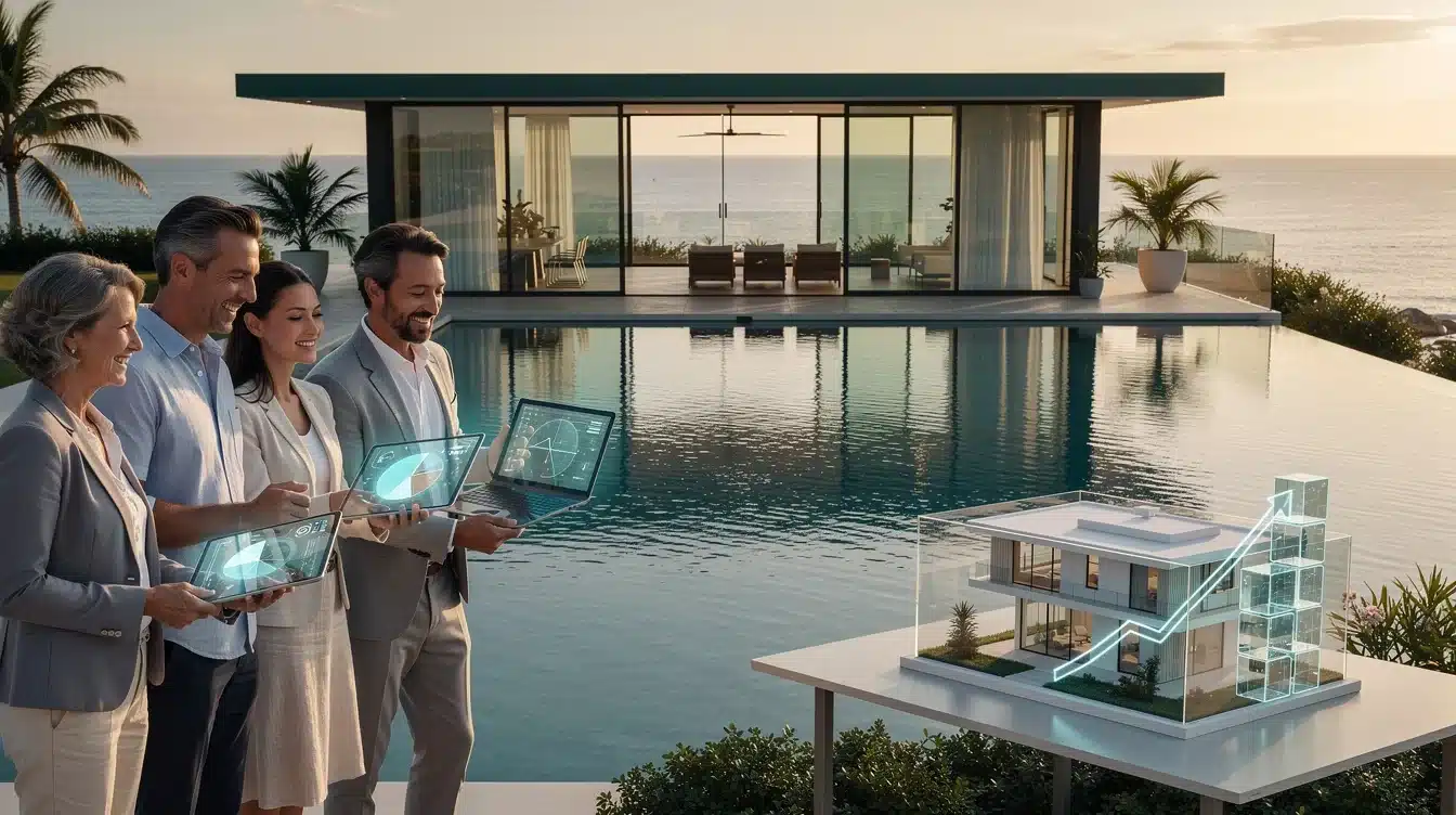 An illustrated diagram showing the key benefits of future resale value fractional vacation homes strategies