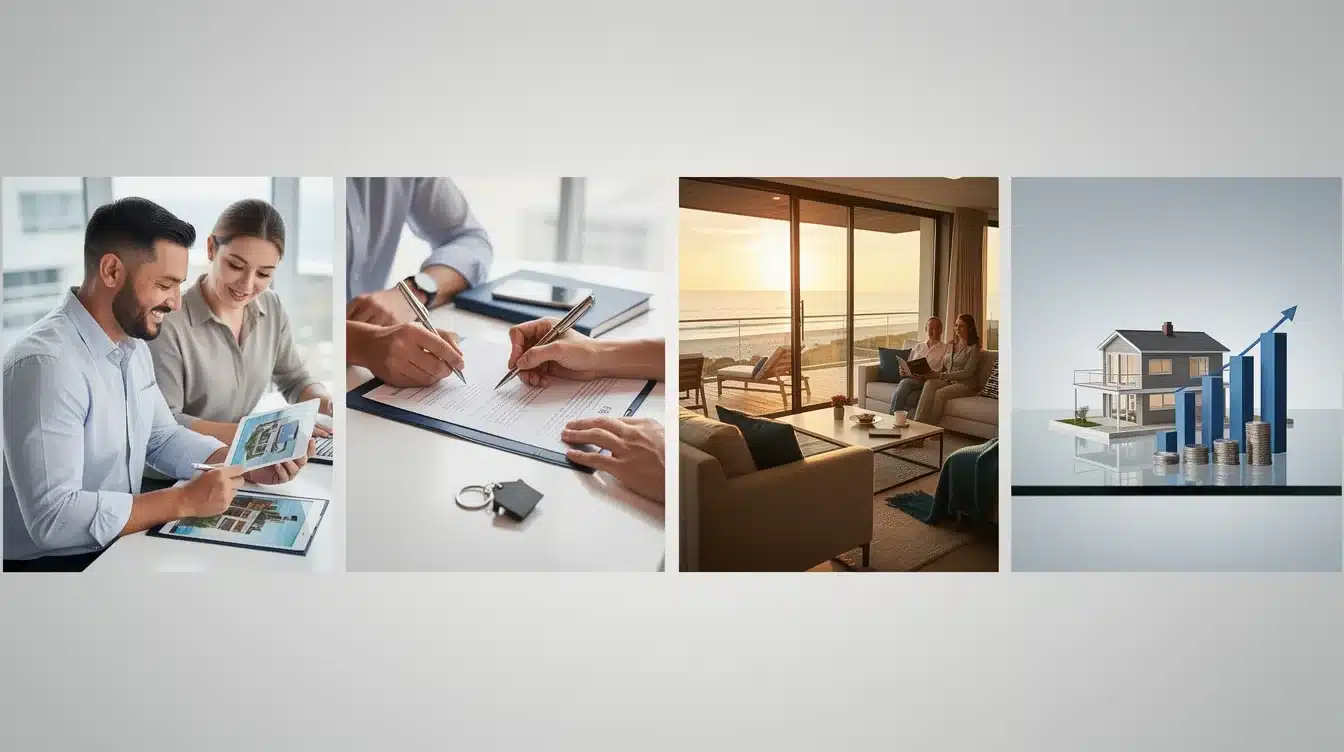 A step-by-step visual process guide demonstrating how future resale value fractional vacation homes works
