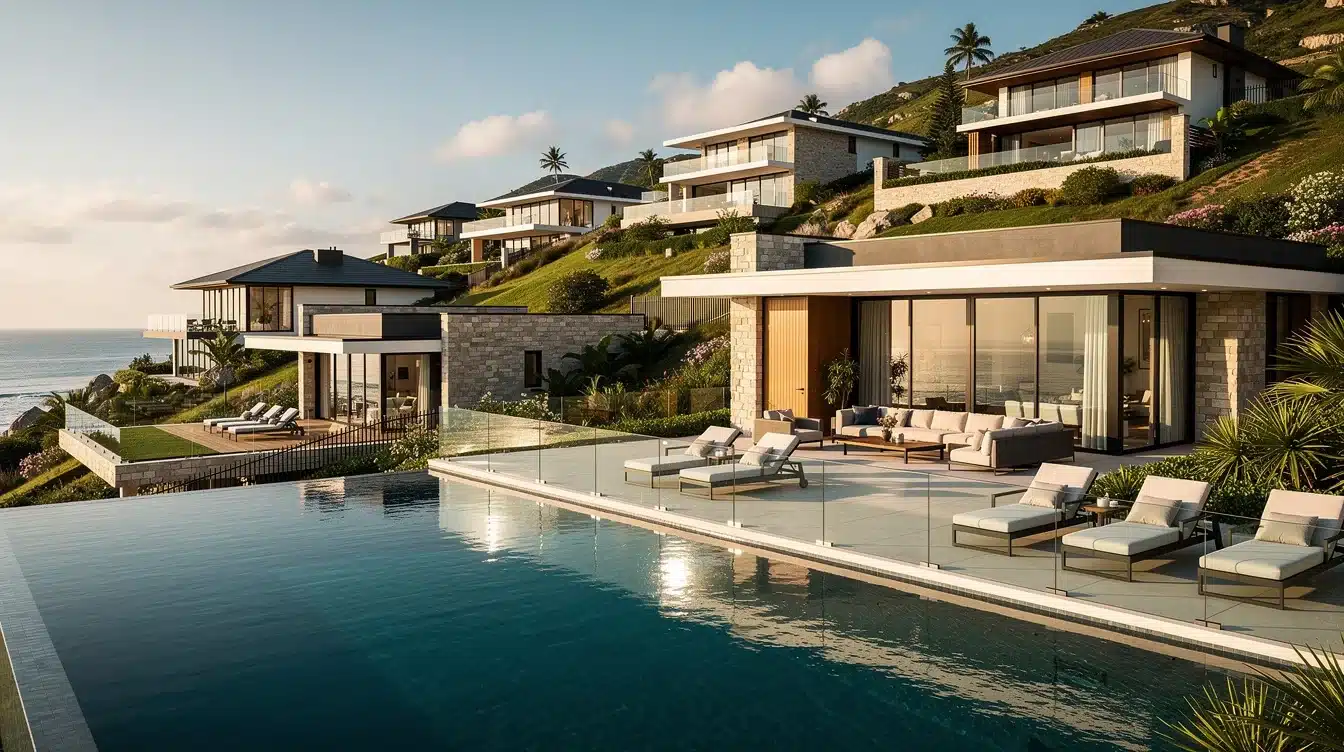 An illustrated diagram showing the key benefits of identifying undervalued luxury vacation homes strategies
