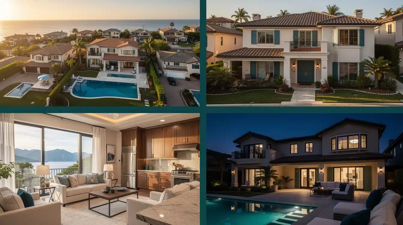 A step-by-step visual process guide demonstrating how identifying undervalued luxury vacation homes works