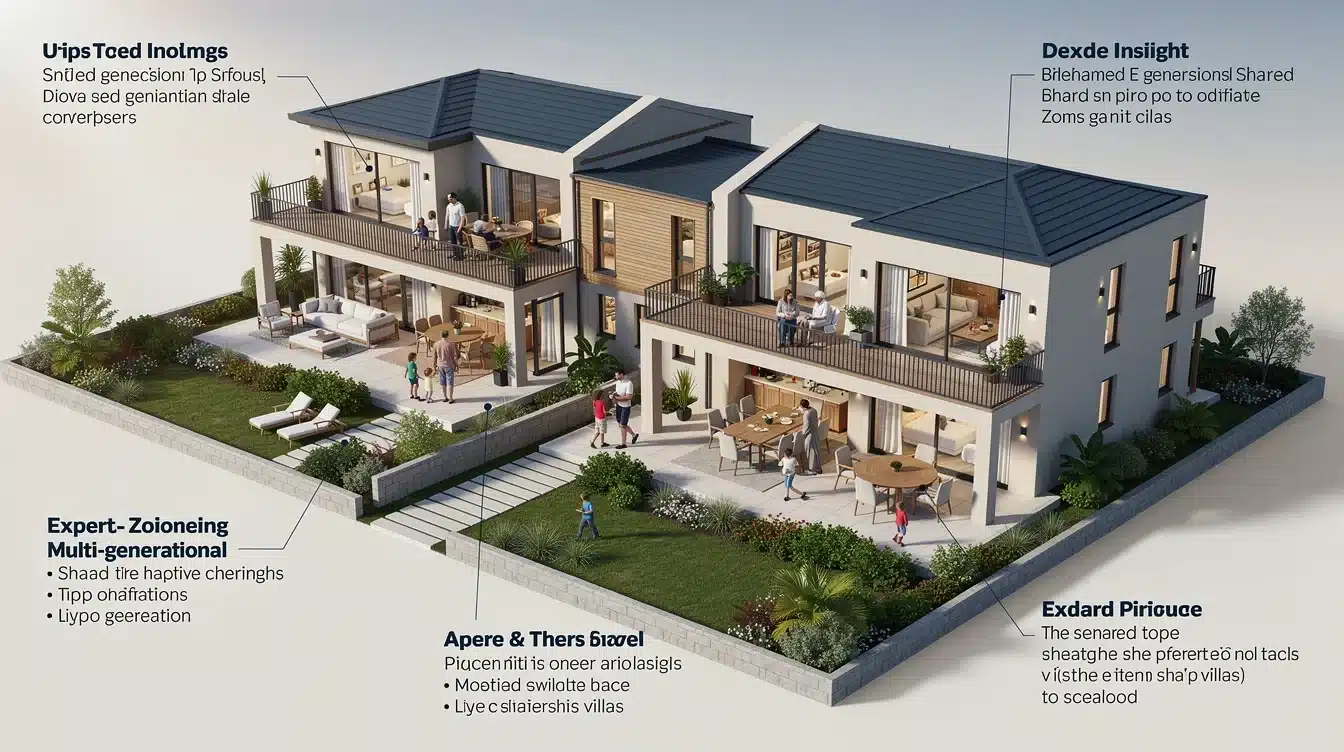 A summary infographic highlighting best practices for multi generational shared ownership villas