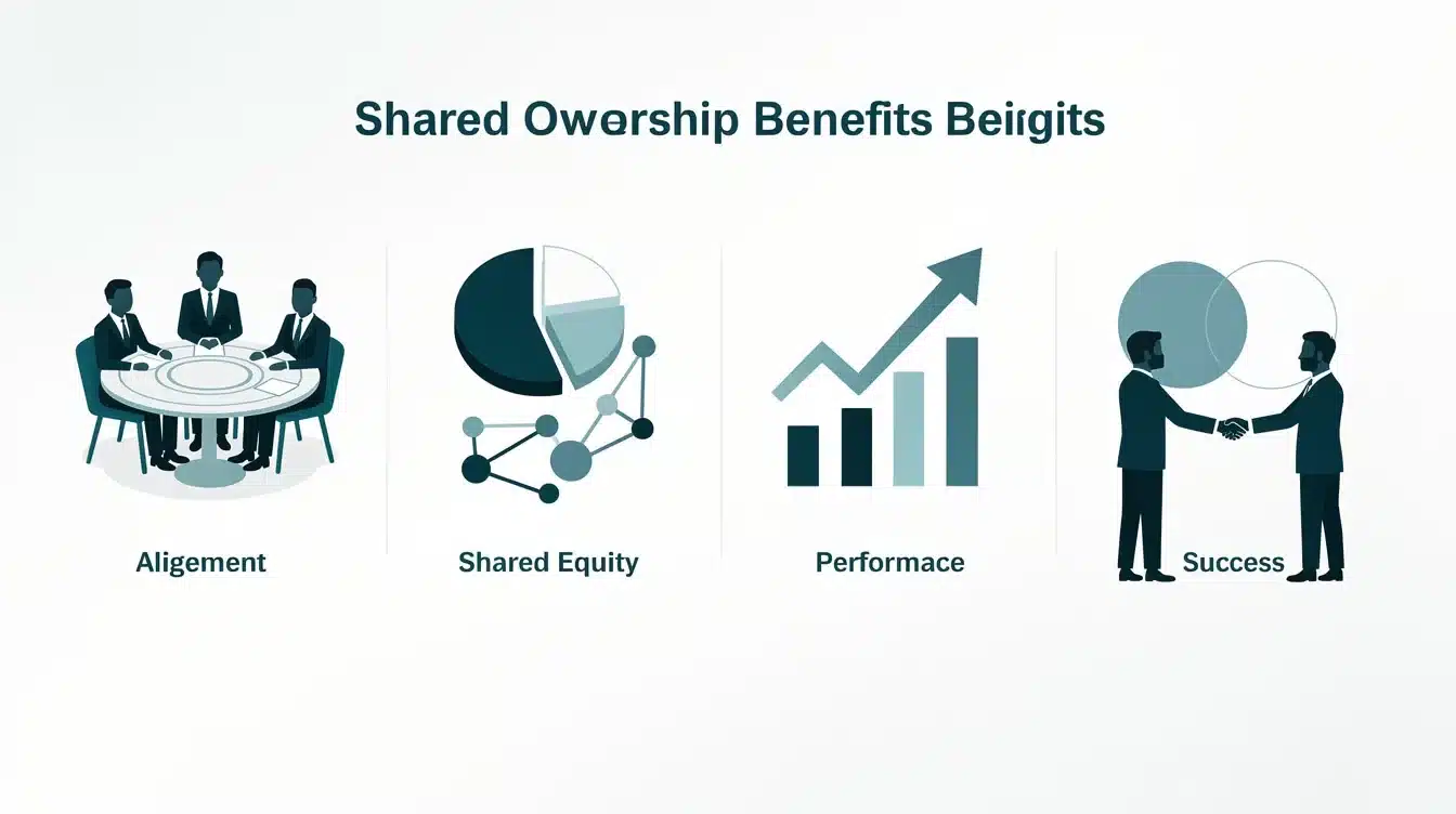 A step-by-step visual process guide demonstrating how shared ownership benefits busy executives works