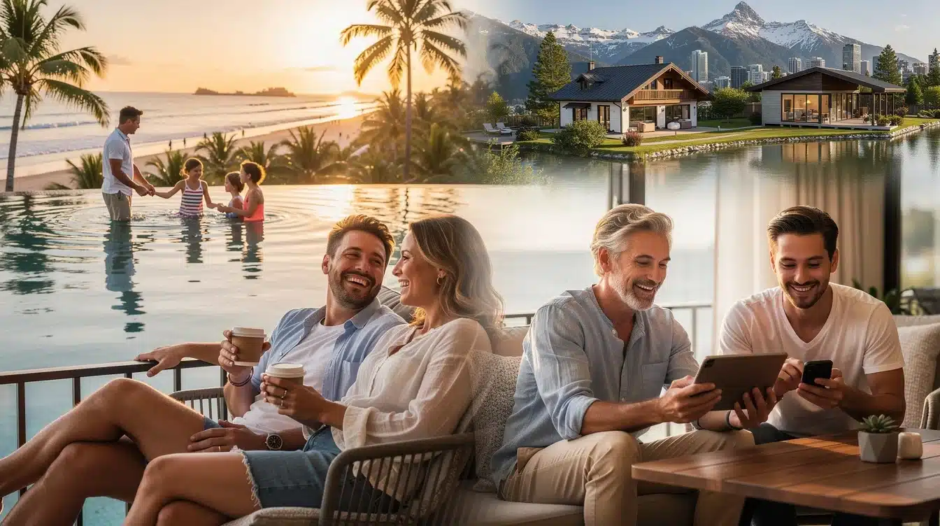 An illustrated diagram showing the key benefits of flexible shared ownership vacation plans strategies