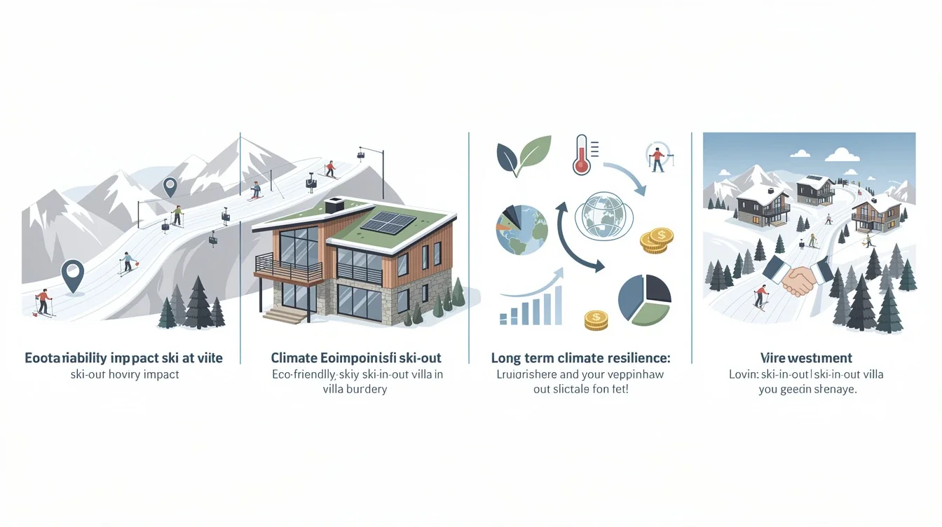 A step-by-step visual process guide demonstrating how climate impact ski-in ski-out villa investments works