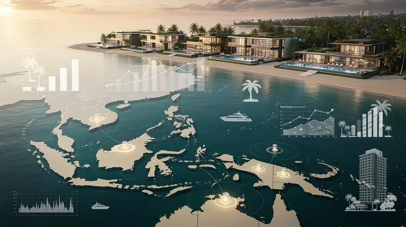A summary infographic highlighting best practices for emerging luxury beachfront developments southeast asia