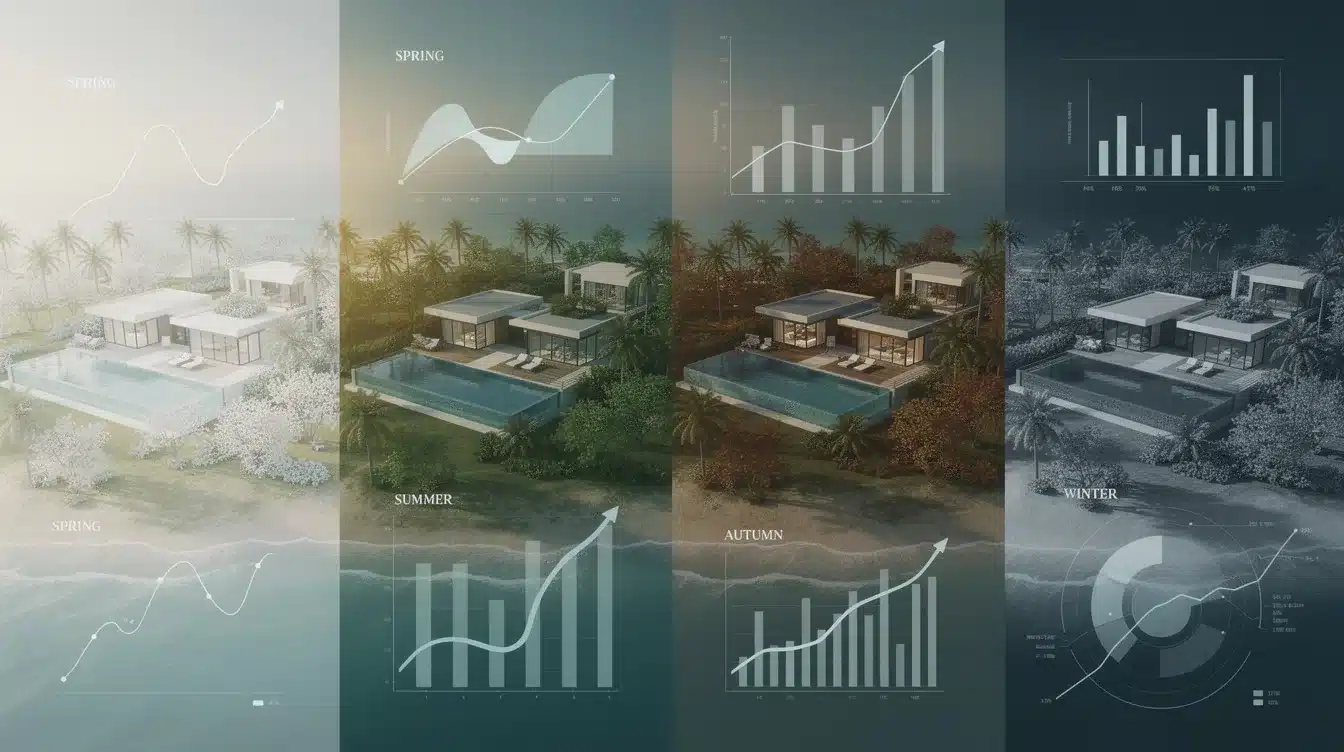A summary infographic highlighting best practices for seasonal timing luxury villa investments