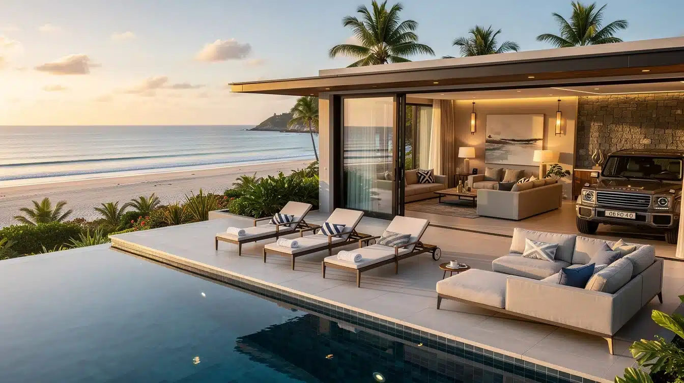 An illustrated diagram showing the key benefits of luxury vacation home rental demand indicators strategies