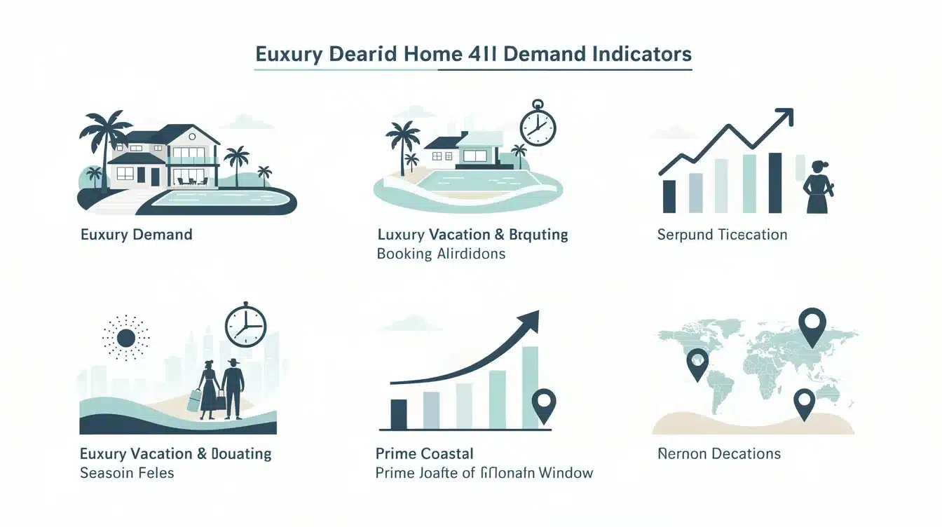 A summary infographic highlighting best practices for luxury vacation home rental demand indicators