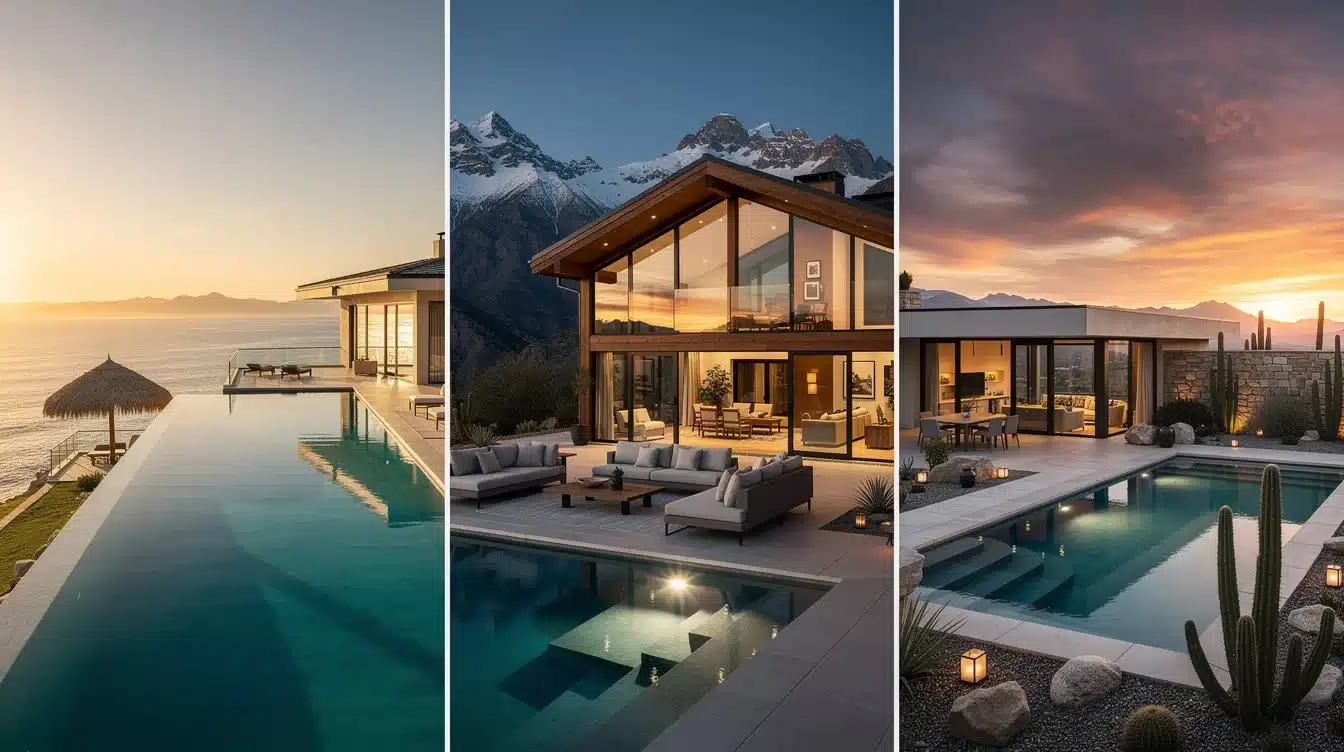 An illustrated diagram showing the key benefits of multi-destination luxury vacation home portfolio case study strategies