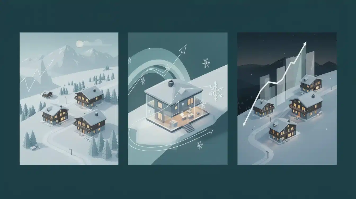 A step-by-step visual process guide demonstrating how timing investment ski-in ski-out homes works