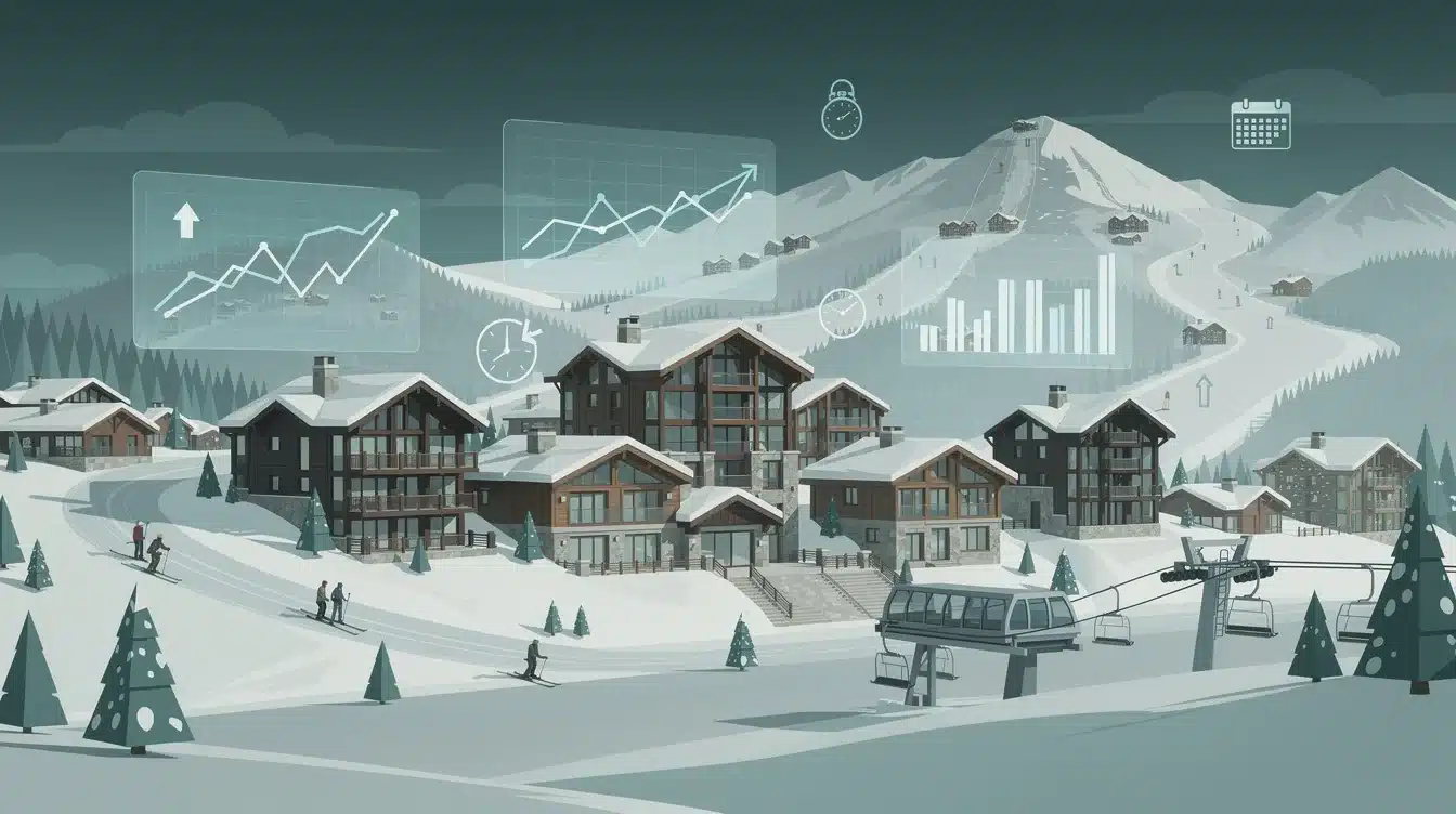 A summary infographic highlighting best practices for timing investment ski-in ski-out homes